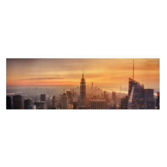 Lienzos ciudades del mundo Manhattan Skyline Evening