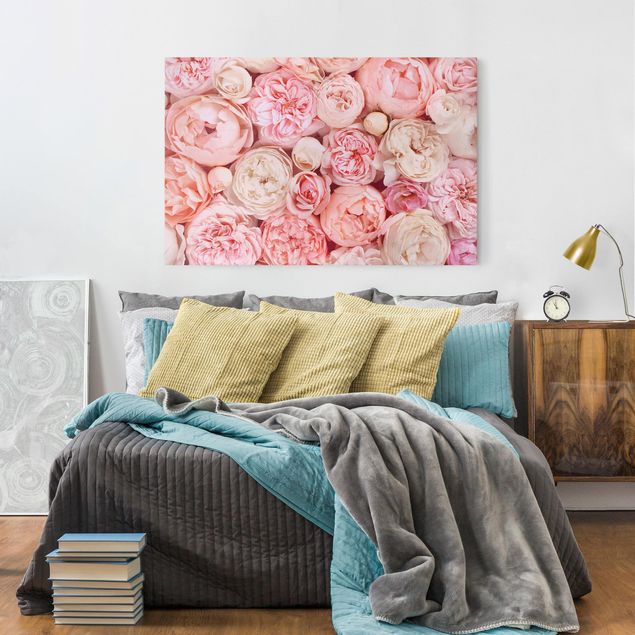 Cuadros en lienzo de flores Roses Rosé Coral Shabby