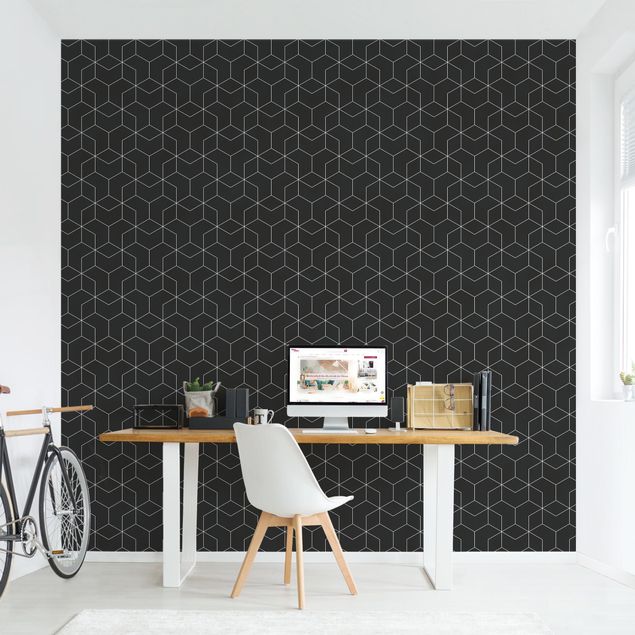Papel pared 3d Three-Dimensional Cube Pattern