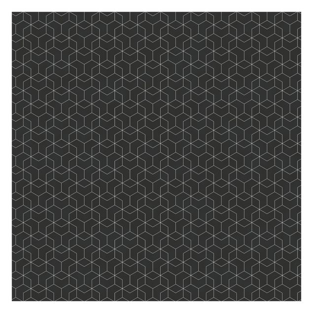 Papel pintado fondo negro Three-Dimensional Cube Pattern