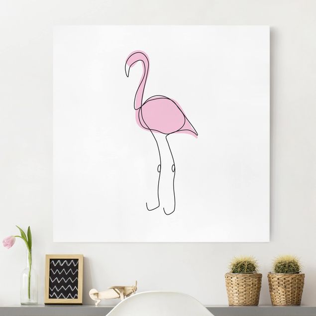 Cuadros modernos Flamingo Line Art