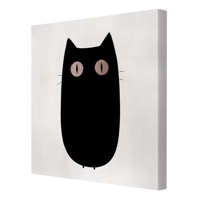 Láminas de cuadros famosos Black Cat Illustration