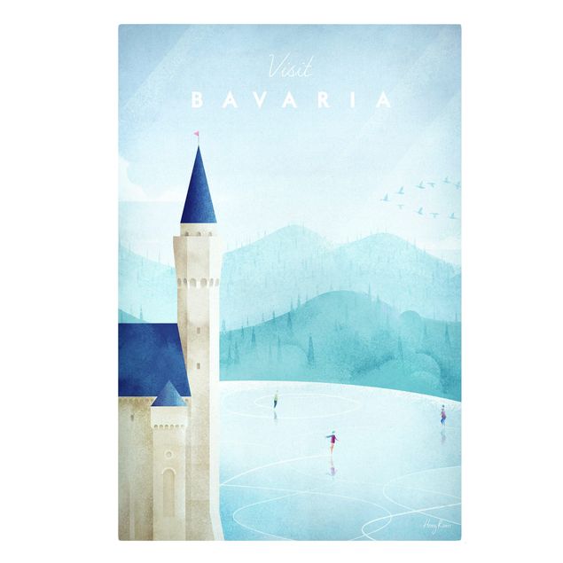 Lienzos de cuadros famosos Travel Poster - Bavaria