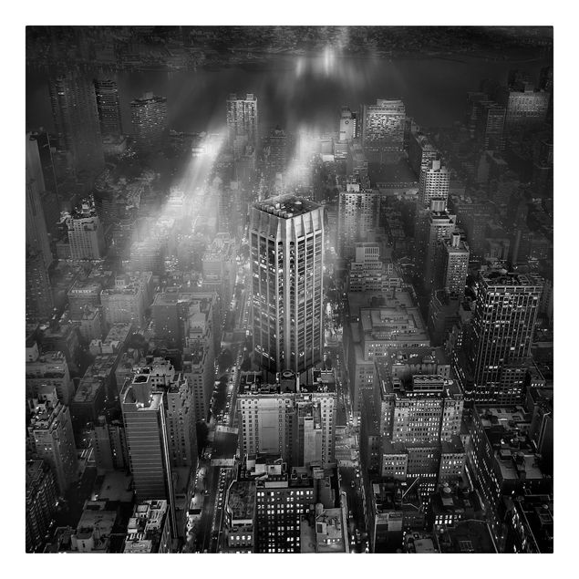 Lienzos en blanco y negro Sunlight Over New York City
