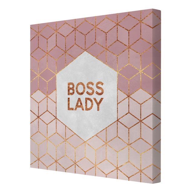 Cuadros naranjas Boss Lady Hexagons Pink