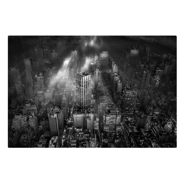 Lienzos blanco y negro Sunlight Over New York City