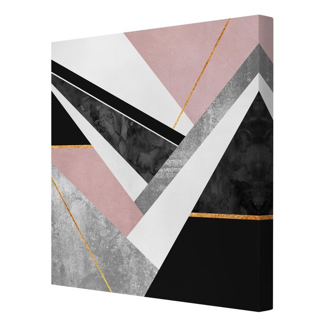 Cuadros Elisabeth Fredriksson Black And White Geometry With Gold