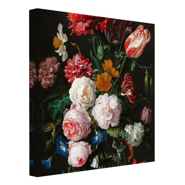 Lienzos de flores Jan Davidsz De Heem - Still Life With Flowers In A Glass Vase