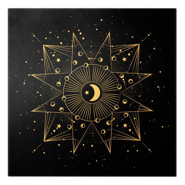 Cuadros negros Astrology Moon Magic Black