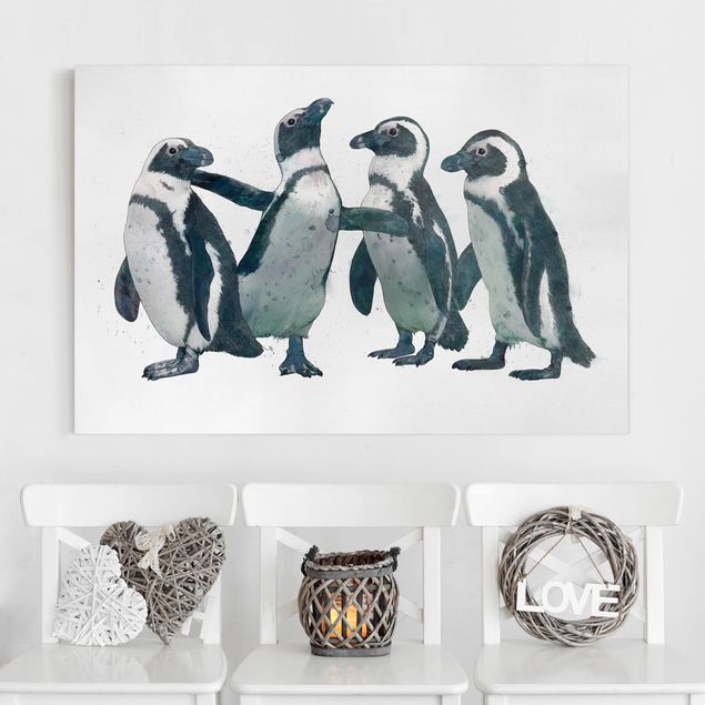 Cuadros Laura Graves Arte Illustration Penguins Black And White Watercolour