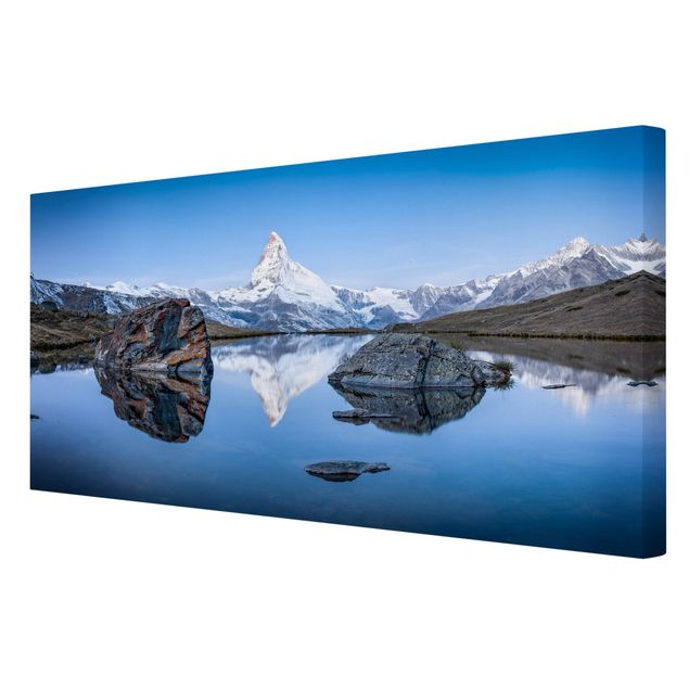 Lienzos ciudades del mundo Stellisee Lake In Front Of The Matterhorn