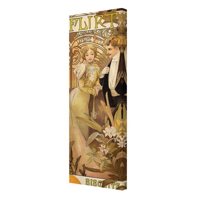 Lienzo frases Alfons Mucha - Advertising Poster For Flirt Biscuits