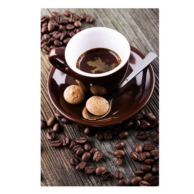 Láminas de cuadros famosos Coffee Mugs With Coffee Beans