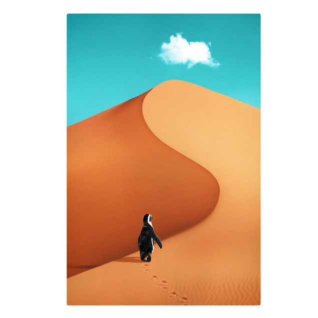 Lienzos de cuadros famosos Desert With Penguin