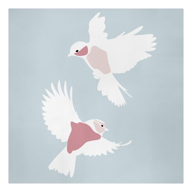 Cuadros famosos Line Art Pigeons Pastel