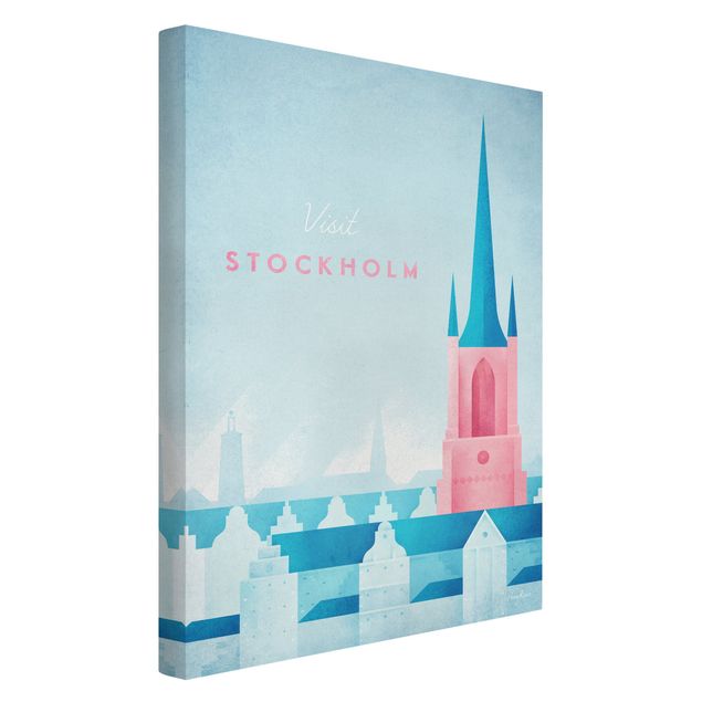 Lienzos de cuadros famosos Travel Poster - Stockholm