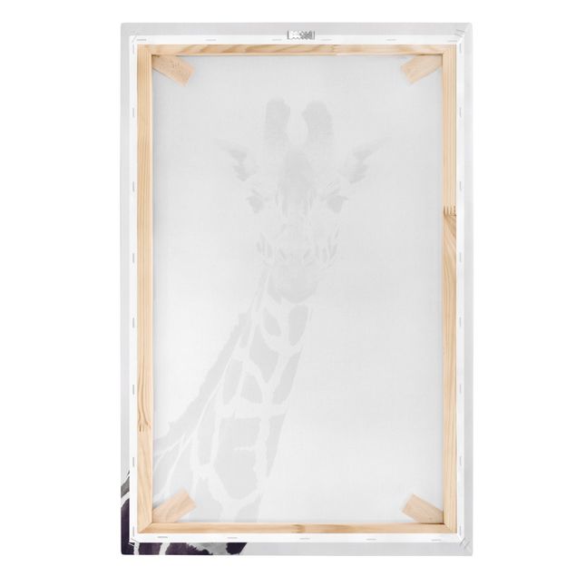 Cuadros modernos blanco y negro Giraffe Portrait In Black And White