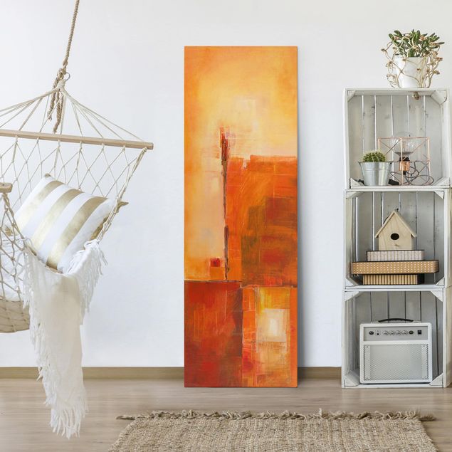 Lienzos de cuadros famosos Abstract Orange Brown