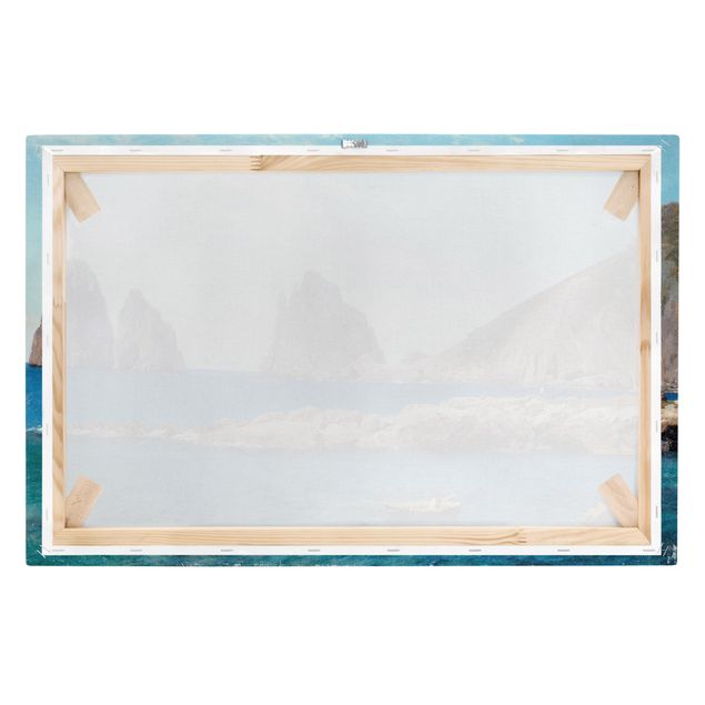 Cuadro con paisajes Albert Bierstadt - Rowing off the Rocks