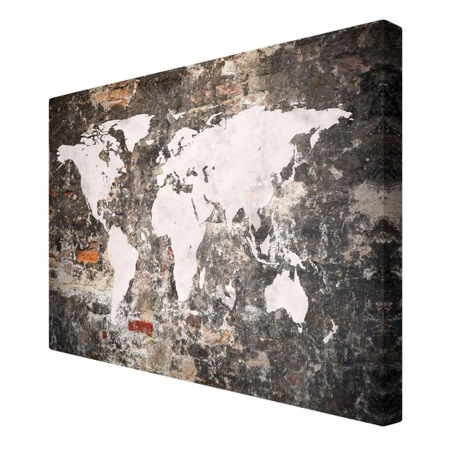 Cuadros Old Wall World Map
