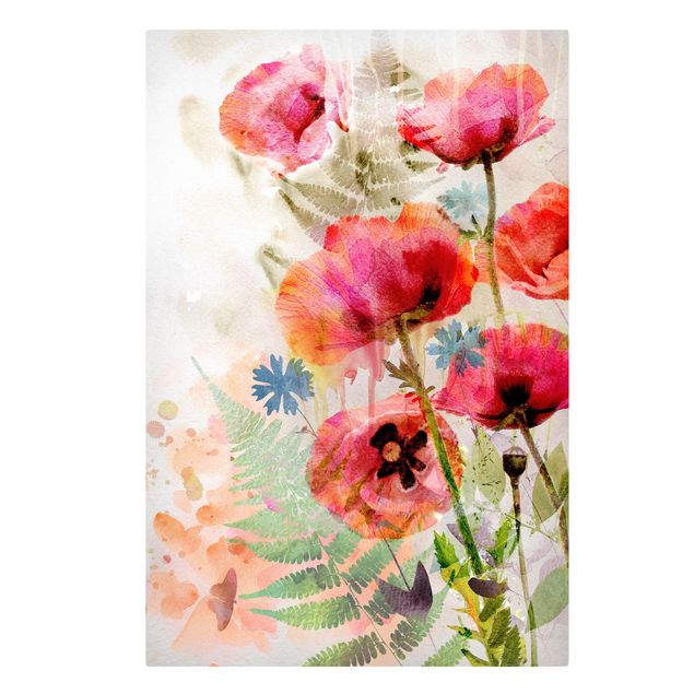 Cuadros de plantas Watercolour Flowers Poppy