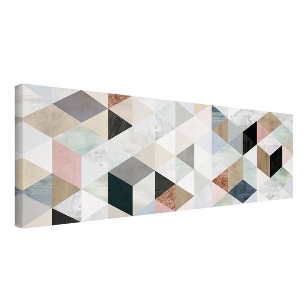 Cuadros de patrones Watercolour Mosaic With Triangles I