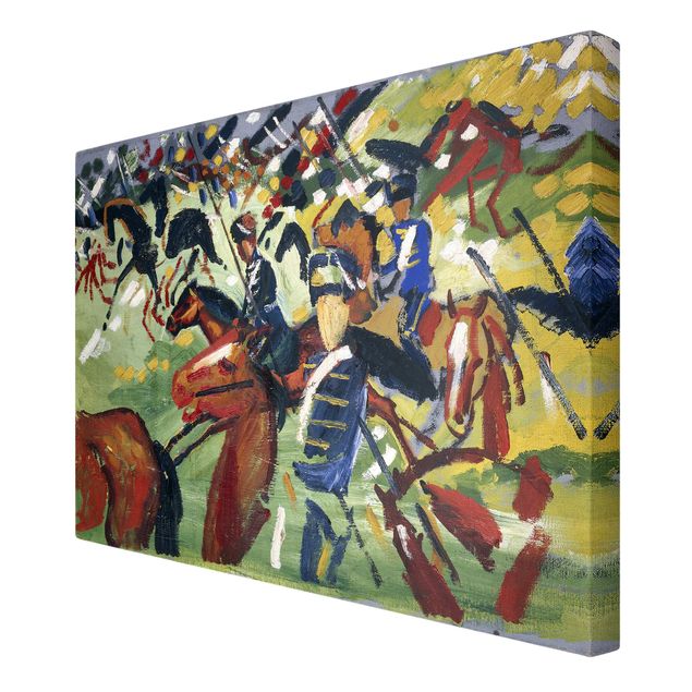 Lienzos de cuadros famosos August Macke - Hussars On A Sortie