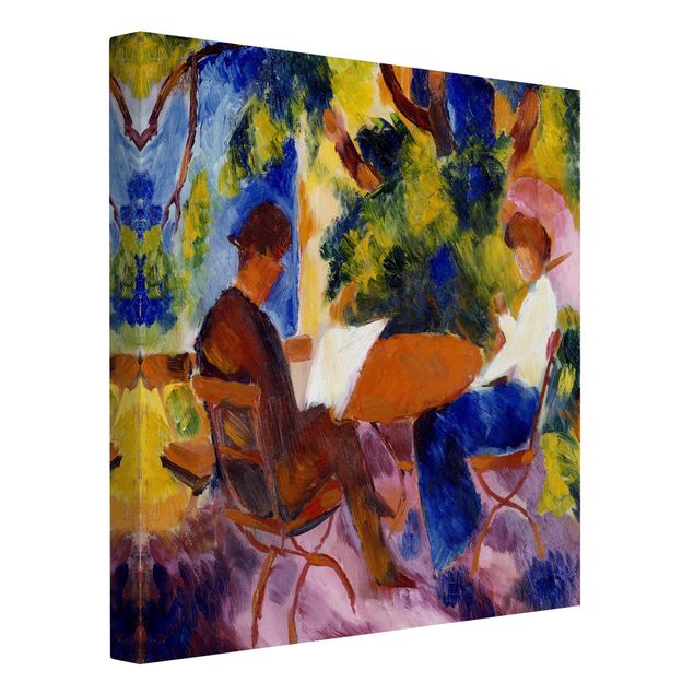 Estilos artísticos August Macke - Couple At The Garden Table