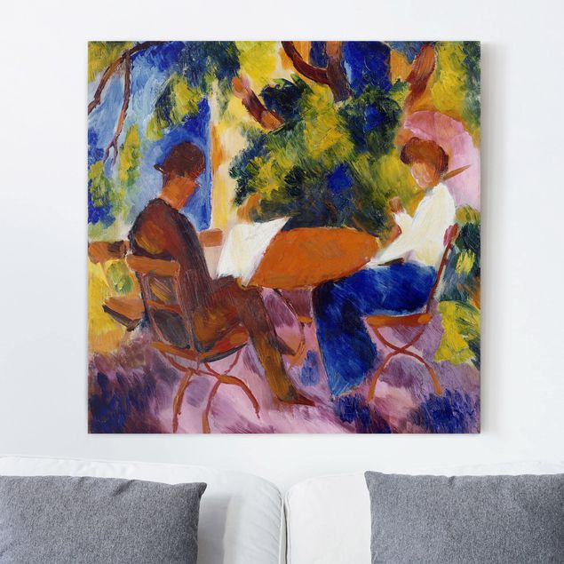 Cuadros de Expresionismo August Macke - Couple At The Garden Table