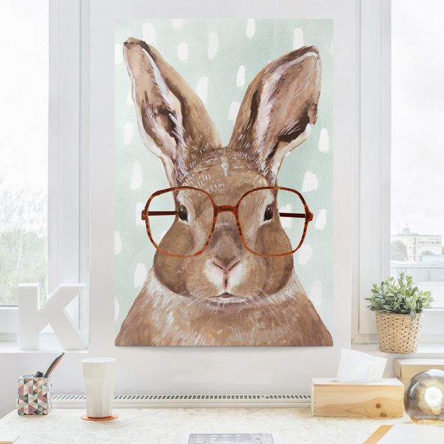 Lienzos animales Animals With Glasses - Rabbit
