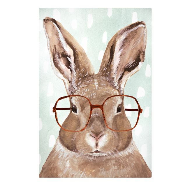 Cuadros marrón Animals With Glasses - Rabbit