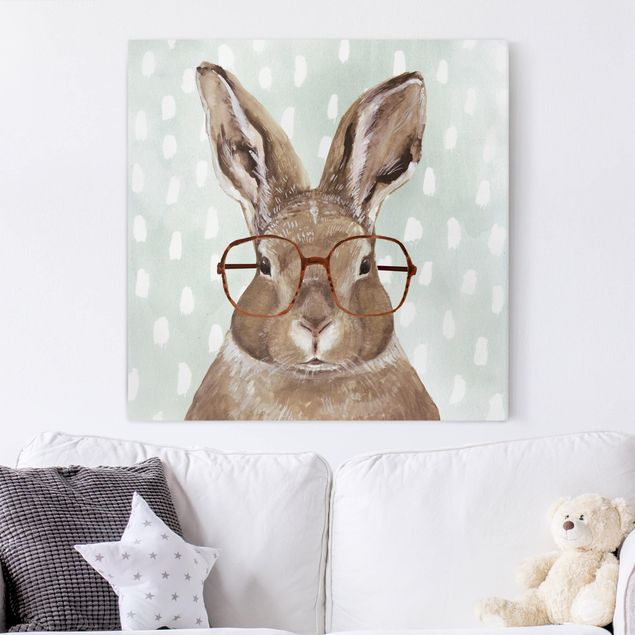 Lienzos de animales Animals With Glasses - Rabbit