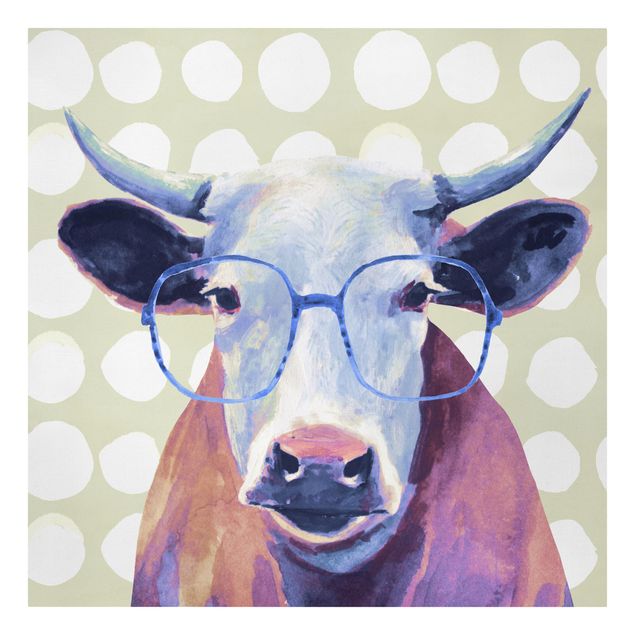 Cuadros morados Animals With Glasses - Cow