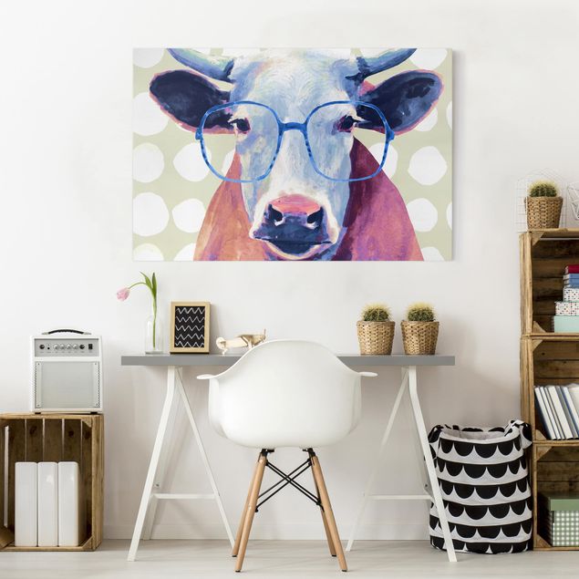 Cuadros modernos y elegantes Animals With Glasses - Cow