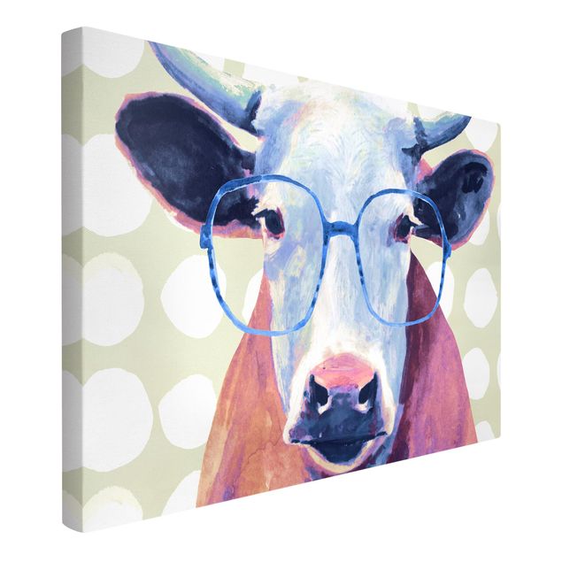 Cuadros infantiles animales Animals With Glasses - Cow