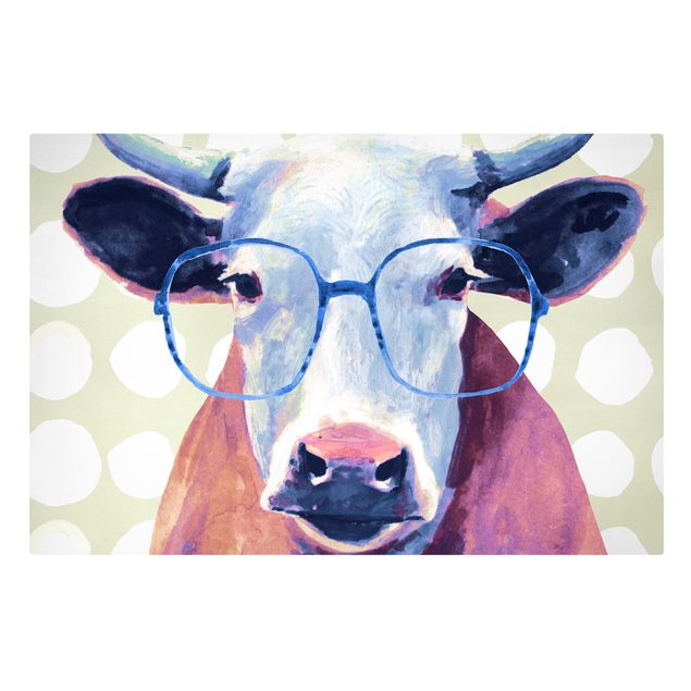 Cuadros lila Animals With Glasses - Cow