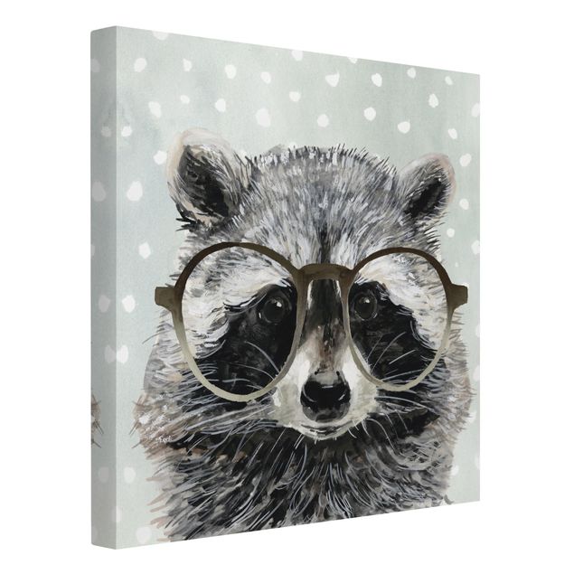 Cuadros modernos y elegantes Animals With Glasses - Raccoon