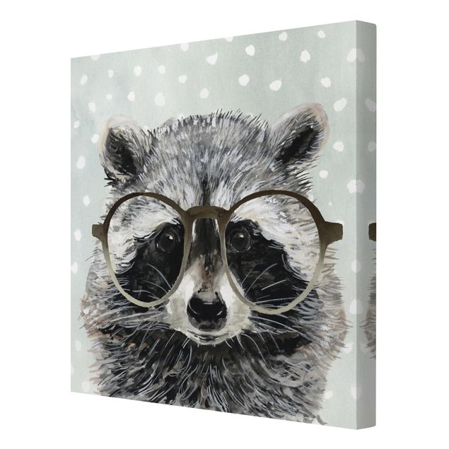 Cuadros para salones grises Animals With Glasses - Raccoon