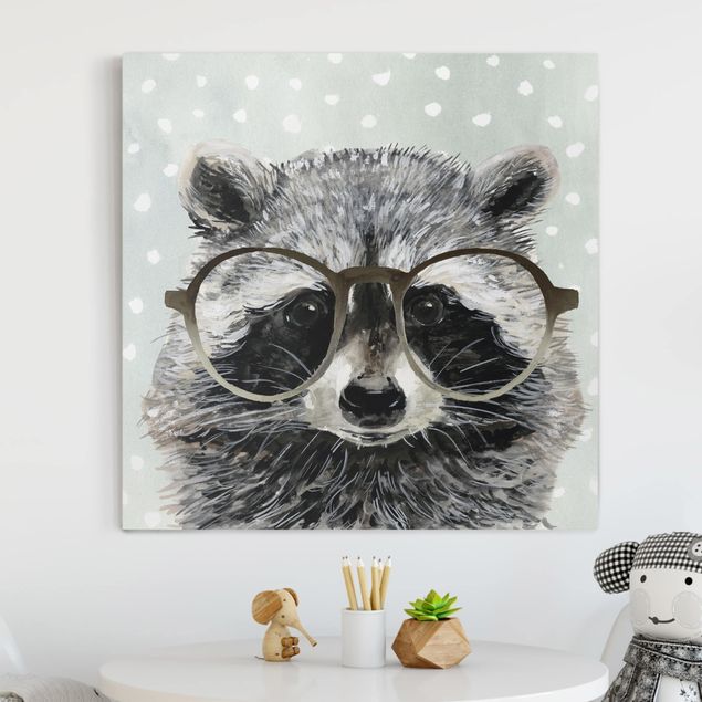 Cuadros osos Animals With Glasses - Raccoon