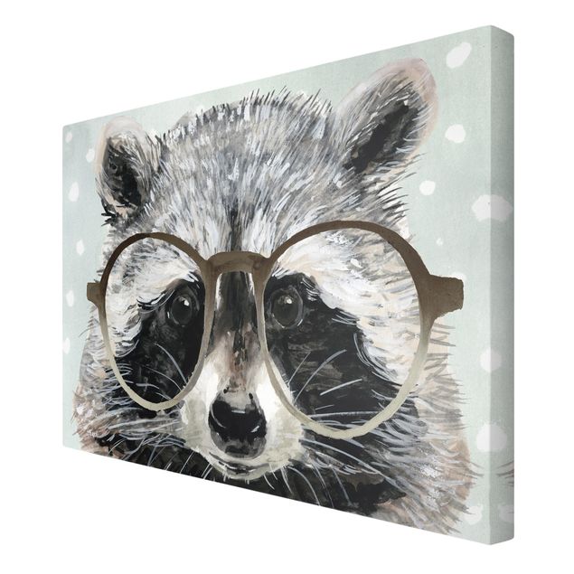 Cuadros grises Animals With Glasses - Raccoon