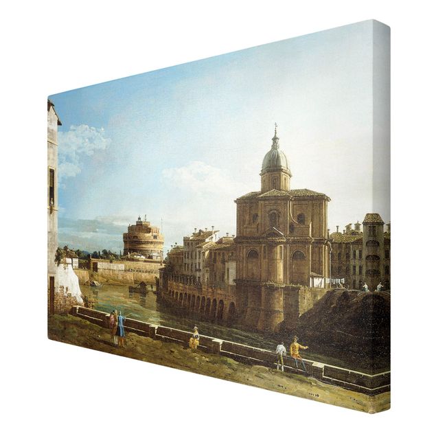 Reproducciones de cuadros Bernardo Bellotto - View of Rome on the Banks of the Tiber