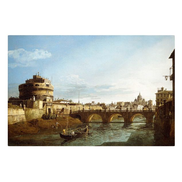 Lienzos de Italia Bernardo Bellotto - View of Rome looking West