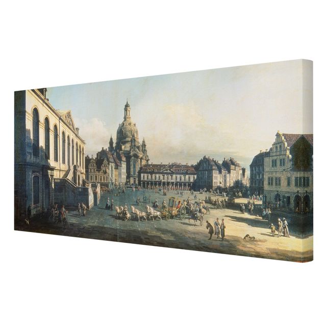Estilo artístico Post Impresionismo Bernardo Bellotto - New Market Square In Dresden From The Jüdenhof