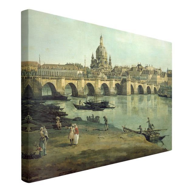 Lienzos de Dresde Bernardo Bellotto - View of Dresden from the Right Bank of the Elbe with Augustus Bridge