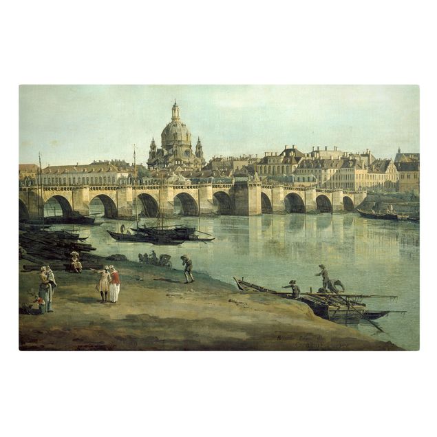 Estilo artístico Post Impresionismo Bernardo Bellotto - View of Dresden from the Right Bank of the Elbe with Augustus Bridge