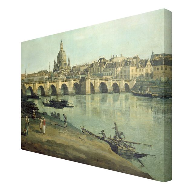 Reproducciones de cuadros Bernardo Bellotto - View of Dresden from the Right Bank of the Elbe with Augustus Bridge
