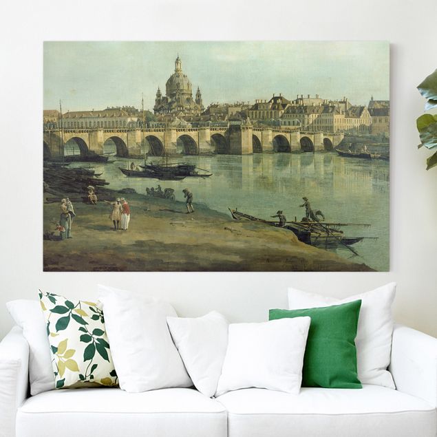 Cuadros barrocos Bernardo Bellotto - View of Dresden from the Right Bank of the Elbe with Augustus Bridge