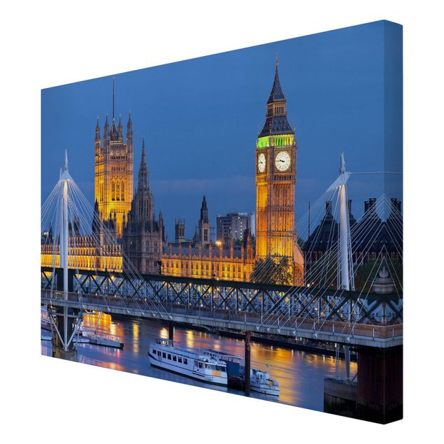 Cuadros decorativos modernos Big Ben And Westminster Palace In London At Night