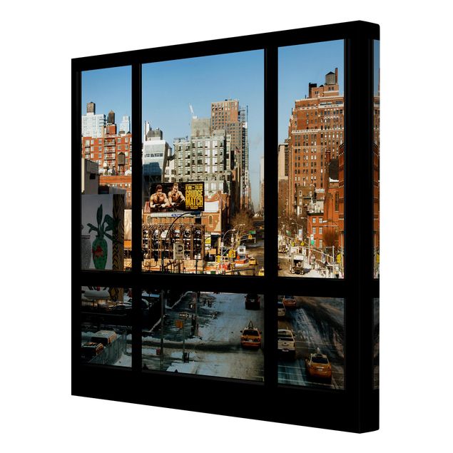 Cuadros decorativos modernos View From Windows On Street In New York