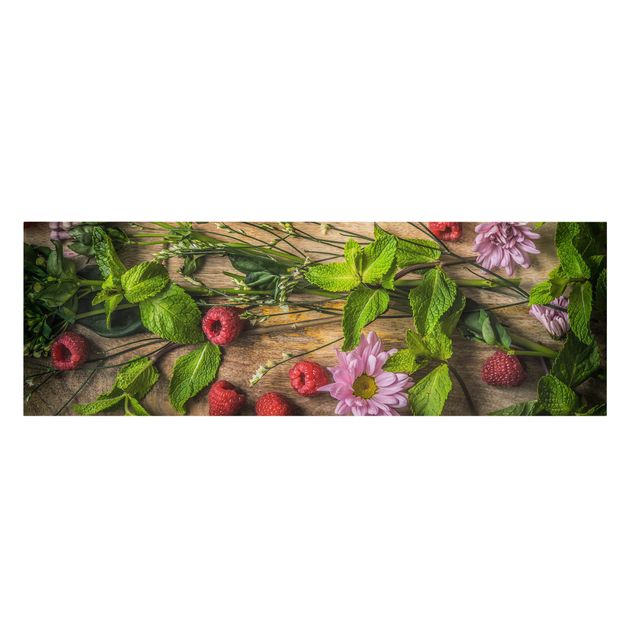 Cuadros plantas Flowers Raspberries Mint